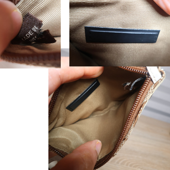 Coach Wristlet Tan Signature C with WhiteLeather Trim & Strap Americana Summer - Picture 4 of 8